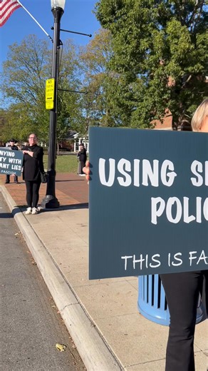 8.8M views · 70K reactions | Signs of Fascism: this protest is occurring right now in uptown ￼Westerville, OH.￼ ￼Citizens have had enough and are ￼collectively speaking out! | Westerville Progressive Alliance | Facebook