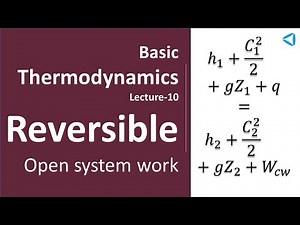 Basic Thermodynamics | Lecture 10 | Reversible Open System Work