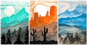Small Value Scale Landscapes with video tutorial