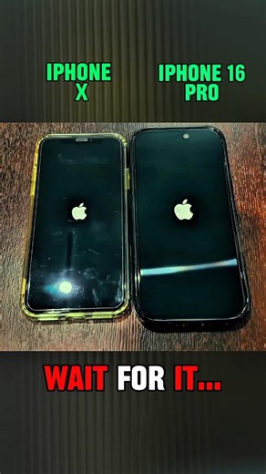 ⚡ iPhone X vs iPhone 16 Pro – Ultimate Boot Up Battle! 🥶#speedtest #viralshorts