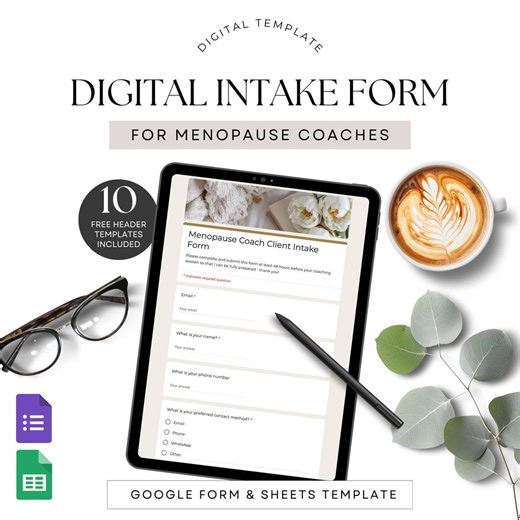 Menopause Coach Digital Intake Form Perimenopause Health Coaching Google Form Client Onboarding Coachee Questions New Customer Welcome Pack - Etsy UK