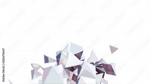geometric design background of reflective pyramids in abstract motion (FULL HD)