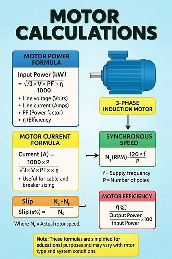 Motor Calculations Made Easy: Power, Current, Efficiency & Slip Explained!