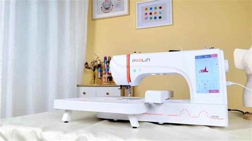 เครื่องเย็บปักถักร้อยด้วยระบบคอมพิวเตอร์ความเร็วสูง EOC06 poolin ราคาถูกสำหรับใช้ในบ้านขนาดเล็กและร้านเสื้อผ้า