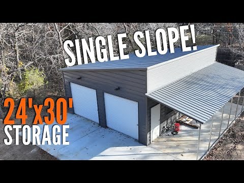 Single Slope Metal Building for Storage?! | 24x30 Texas Metal Building Tour | WolfSteel Buildings
