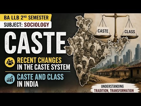 Caste ! Recent changes in the caste system ! Caste and class in India ! Sociology unit 2 ba LLB