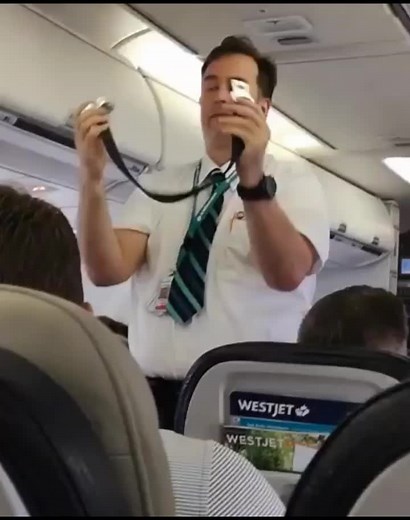 Funny Airplane Safety Instructions by Entertaining Steward | Hilarious Flight Attendant Moments