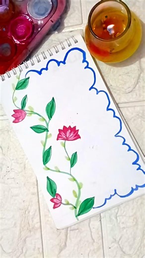 Aesthetic Floral Notebook Cover 🌸 Easy Hand-Painted Design |DIY Art Idea#youtubeshorts #art#painting