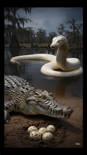 Giant White Anaconda and Crocodile Eggs 🐍🐊 | Jungle Story #shorts