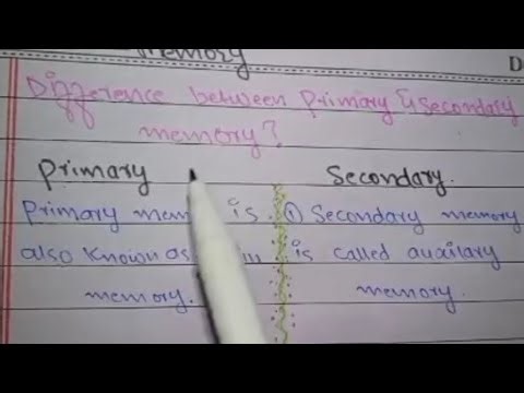 Difference between primary and secondary memory/full explanation/computer Basic