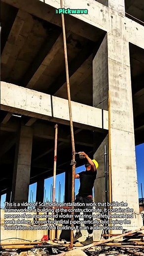 Construction site scaffolding installation foundation process #worker #process #construction
