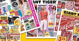 2.9K views · 54 reactions | Your weekly flyer is here! Stock up and save on groceries, find family fashion for less, discover deals on home furnishings, even get great gifts for dad! And, from now until May 27, 2018, you can receive a $10 coupon when you spend $40 or more. Some restrictions apply. See online or in store for details. https://www.gianttiger.com/category/eflyer.do | Giant Tiger | Facebook