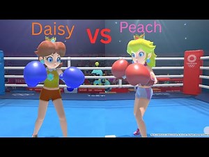 Daisy vs. Peach Mario and Sonic at the Tokyo Olympic games boxing