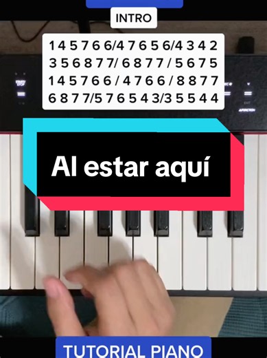Al estar aquí 🎹 Tutorial. ideal para principiantes 😇 guárdalo para practicarlo 🙌 #piano #alabanzas_cristianas #tutorial #tutorial #iglesias
