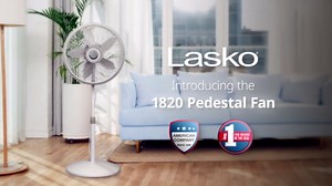 Lasko Elegance and Performance 18" 3-Speed Oscillating Pedestal Fan, White, 1820