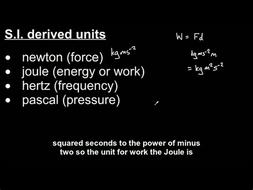 Alevel OCR Physics A SI base units and derived units