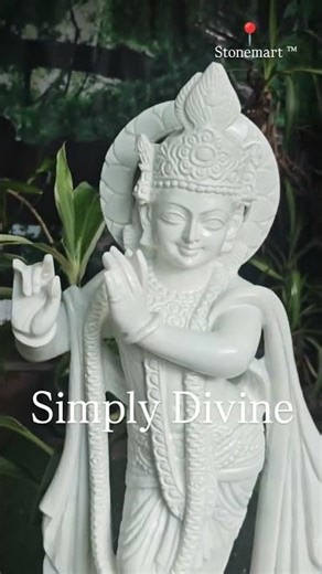 Exquisite Hand-Carved Marble Krishna You Must See!