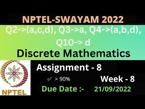 Assignment -8 || Week - 8 || Discrete Mathematics|| NPTEL 2022 ||