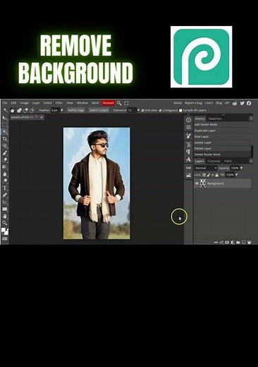 Photopea - Remove Background quickly using Magic Wand | Photopea Online Editor | Photopea tutorial