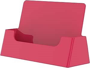 Business Card Holder Holds 3.5" x 2" Appointment Cards Hot Pink Color Credit Cards Membership Cards Horizontal Premium Acrylic Counter Plastic Boutiques Hair Salons by Marketing Holders