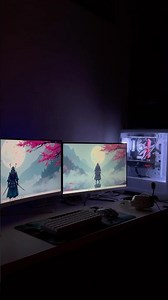 Double monitor gaming setup 😍🫶🏻 #newsetup #gaming #shots #dreamgamingsetup #vlog #minivlog