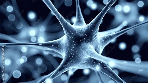 Neural network displaying intricate neuronal connections, firing electrical signals and transmitting data through interconnected synapses in human nervous system
