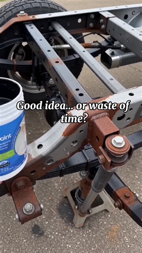 Good fix… or waste of time? #r#rustrepairp#pickuptrucku#undercarriagem#metalpaintbeforeafter