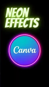 Canva Glowing Neon Effect #shorts #tutorial #canvadesign #canva