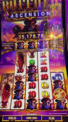 $5 Buffalo Ascension! Super Stampede Jackpot slot machine action! Pechanga Casino Resort!