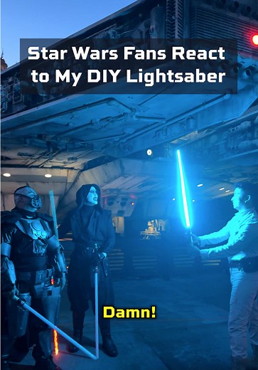 Almost became the ruler of Mandalore lol More reactions to my retractable lightsaber from star wars nite! #engineering #maker #diy #lightsaber #starwars