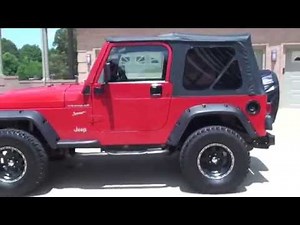 HD VIDEO 2002 JEEP WRANGLER SPORT 4X4 USED FOR SALE RED SEE WWW SUNSETMOTORS COM