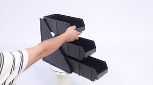 3 Tier Serve Condiment Bin with 6 Compartment, Plastic Containers Storage Bins Stand Self Serve Condiment Bin Stand Set Countertop Storage Rack for Coffee Tea Home Bar Kitchen Black