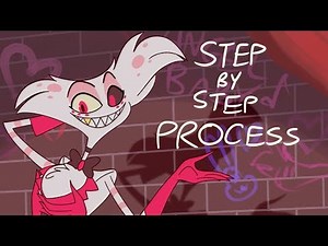Fluffy Spider - Angel Dust Fan Animation (Step by Step Process)