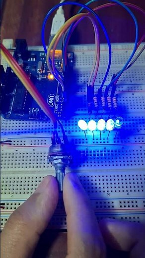 Rampa de Leds con Potenciometro #electronica #arduino #led