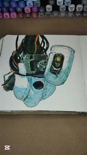 Drawing GLaDOS from Portal 🤖 #glados #portal #videogames #shorts #fyp #art #howtodraw