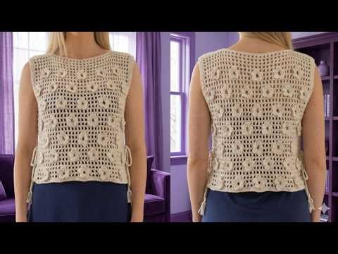 How to crochet an easy open work blouse ❤️ Complete tutorial \\step by step crochet blouse tutorial