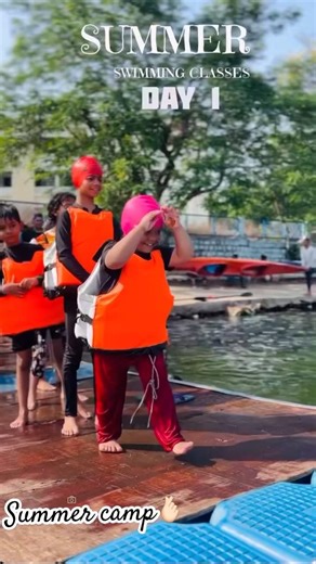 SWIMMING ! Summer camp start🏊🏻‍♂️! Physical activity! Running.Swimmng.Canoe.kayak.#shorts #fitness
