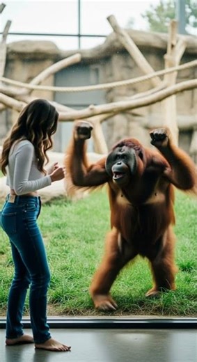 Orangutan falls in love with woman at zoo heartwarming moment caught on camera