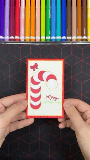 How to Make a Cute DIY Christmas Card | Candy cane #shorts #diycraft #diyideas