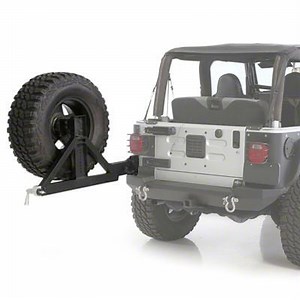 Smittybilt Jeep Wrangler XRC Rear Swing Away Tire Carrier - Textured Black 76654 (87-06 Jeep Wrangler YJ & TJ)