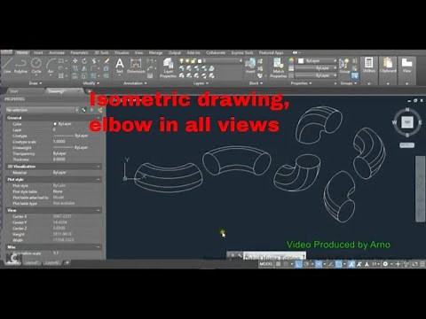 Autocad Tutorial Making an Isometric Drawing, Elbow series all views