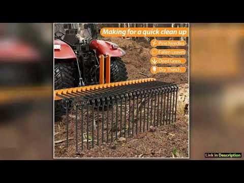 60inch 72inch Pine Straw Needle Rake3 Point Straw RakeDurable Steel Spring Landscape Rake Fit For C