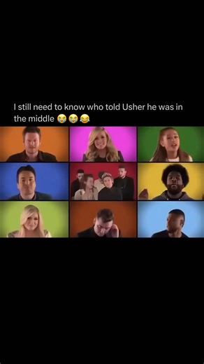 Rap News 💿 on Instagram: "Nah they did Usher dirty 😭😂😂 While filming a special a cappella performance of “We Are the Champions” with Jimmy Fallon, The Roots, and other big-name artists like Ariana Grande, Meghan Trainor, and Sam Smith but someone told Usher he was going to be in the middle of the skit 💀💀 Fans instantly turned the moment into a meme, joking “Who told Usher he was gonna be in the middle?” as clips of him proudly singing while everyon