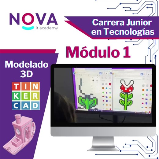Nuestro programadores trabajaron en su clase de modelado en Tinkercad: ✅Su aprendizaje fue accesible y visual: Tinkercad utiliza un sistema de bloques de código que hace que la programación y el diseño 3D sean comprensibles y accesibles, incluso para niños sin experiencia previa. ✅Fomentamos su creatividad: Los niños lograron dar vida a sus ideas y convertirlas en modelos 3D. ✅Experimentaron de forma segura: Nuestros estudiantes probaron sus ideas y corrigieron errores en un entorno de simulació