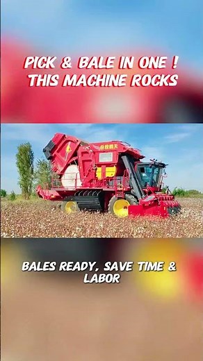 Pick & Bale in One Pass: The 3-Row Cotton Harvester That Saves Time & Labor