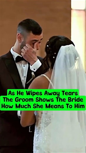 As He Wipes Away Tears The Groom Shows The Bride How Much She Means To Him. #wedding #bride #groom