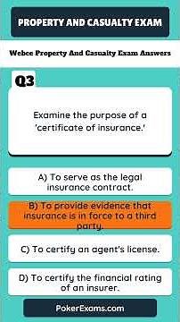 Webce Property And Casualty Exam Answers