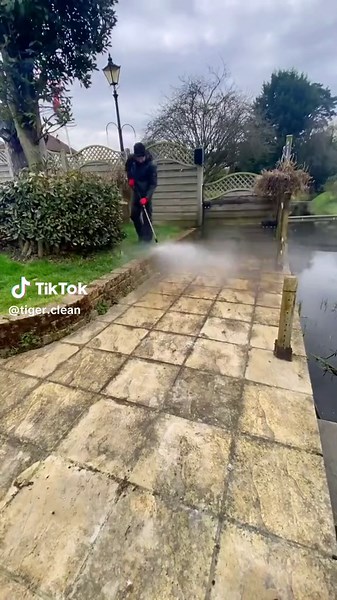 Nice #result with no chems used. Beautiful home and view #fyp #pressurewashing #jetwashing #professionalcleaning #smallbusiness #satisfying #fypclean #happycustomer #clean