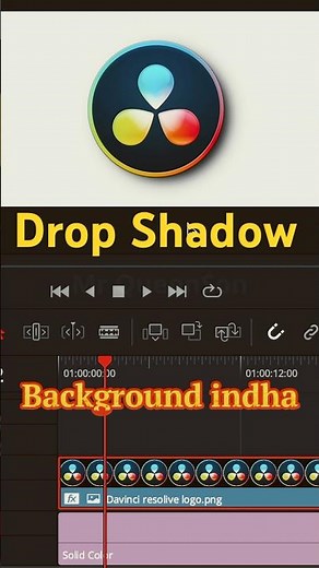 How to add Drop Shadow to Object or Text in Davinci Resolve😮😱 #editing #tips