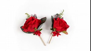 Boutonniere for Men Wedding Set of 2, White Rose w/Greenery, Groom Boutonniere, Boutineers for Men Wedding, Boutenierre for Groomsmen, Boutenierre Set for Prom